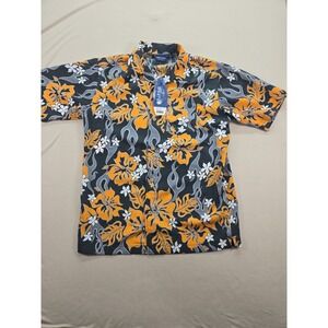 Sideout Shirt Mens L Yellow Floral FlMes Hawaiian SS Button NWT